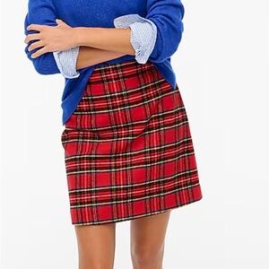 New! J.Crew red tartan plaid A-line skirt, size 8 ￼